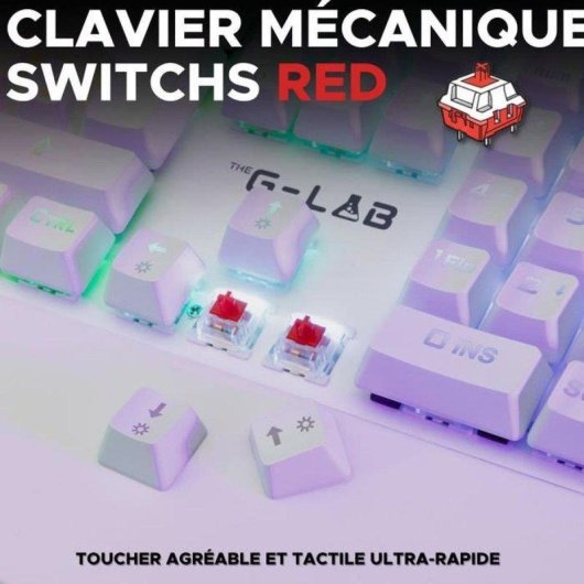 Tastatur The G-lab Keyz Rubidium mechanisch Gaming RGB Outemu Red Azerty 105 Tasten
