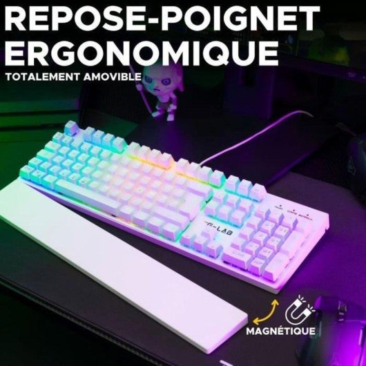 Tastatur The G-lab Keyz Rubidium mechanisch Gaming RGB Outemu Red Azerty 105 Tasten