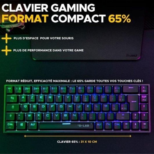 Tastatur The G-lab Keyz Titan 65% Kompakt Azerty RGB Outemu Red