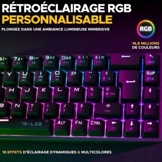 Tastatur The G-lab Keyz Titan 65% Kompakt Azerty RGB Outemu Red