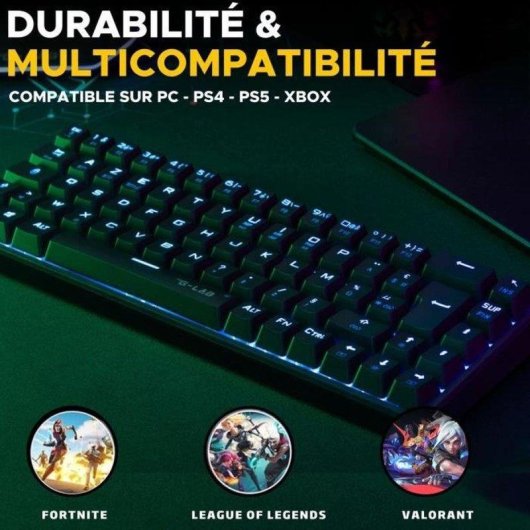 Tastatur The G-lab Keyz Titan 65% Kompakt Azerty RGB Outemu Red