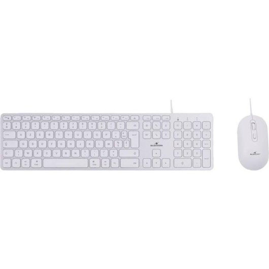 Teclado Bluestork AZERTY de membrana con ratón cableado y adaptadores USB-C