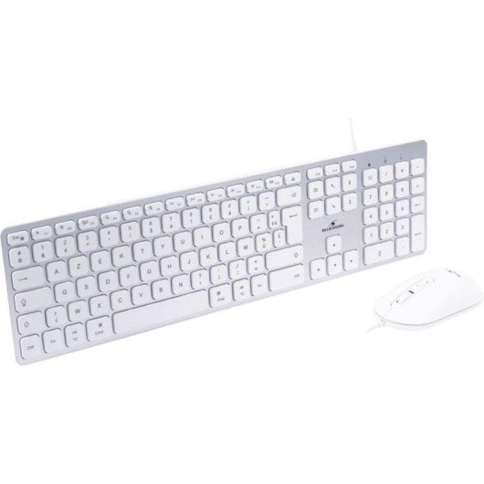 Teclado Bluestork AZERTY de membrana con ratón cableado y adaptadores USB-C