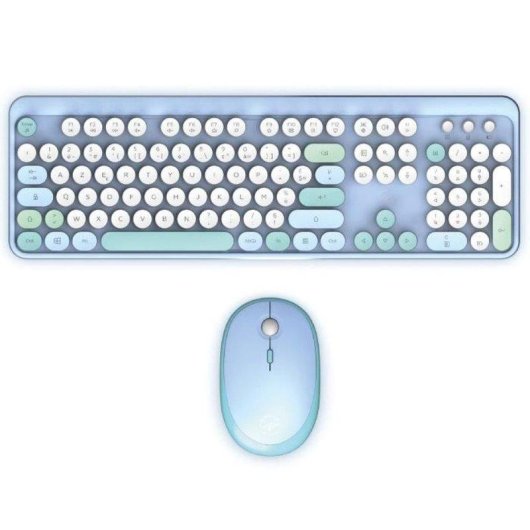 Teclado e Rato Sem Fios Mobility Lab Pure Color Azerty Azul com DPI Ajustável