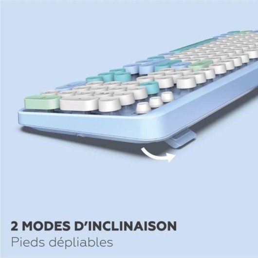 Teclado e Rato Sem Fios Mobility Lab Pure Color Azerty Azul com DPI Ajustável