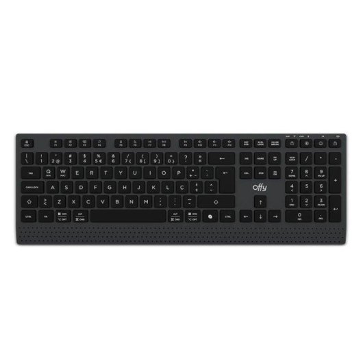 Teclado Offy Syncro Wireless Bluetooth completo silencioso ambidestro