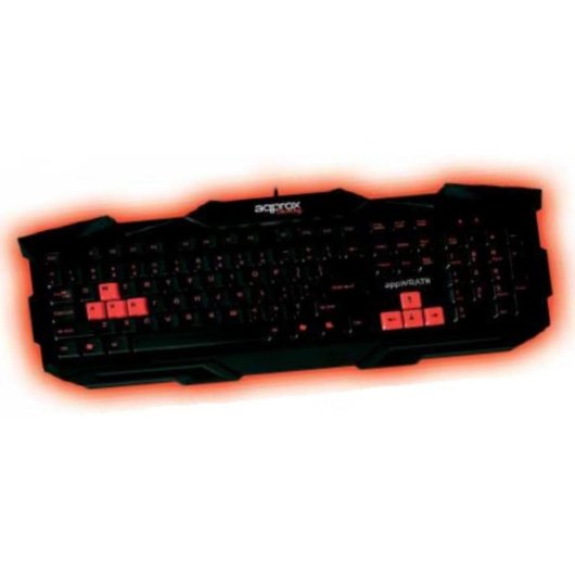 Tastatur APPROX APPWRATH komplett kabelgebunden USB QWERTY schwarz-rot Gaming