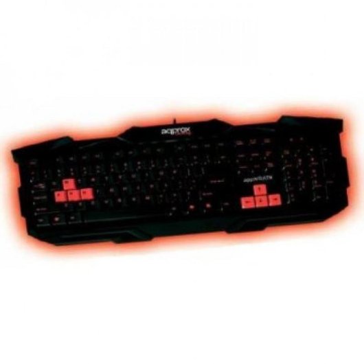 Tastatur APPROX APPWRATH komplett kabelgebunden USB QWERTY schwarz-rot Gaming