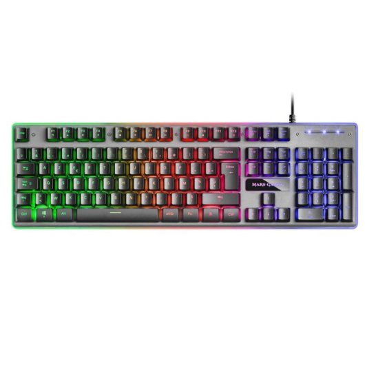 Tastatur Mars Gaming MK220FR Hybrid Membran mit FRGB Rainbow und Halo Beleuchtung