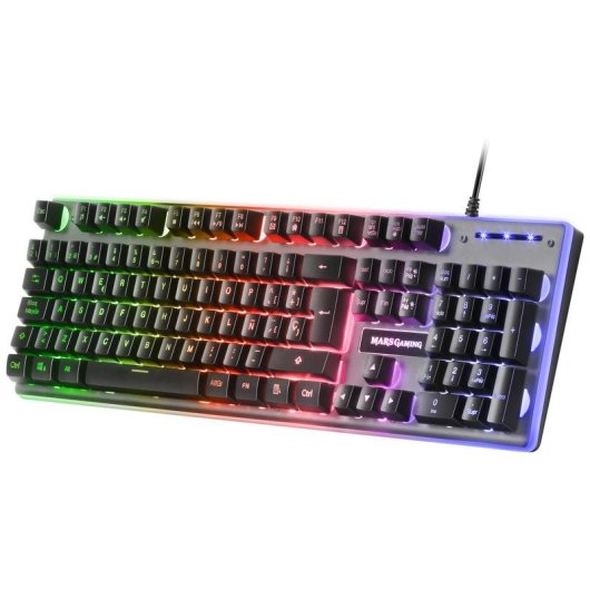 Tastatur Mars Gaming MK220FR Hybrid Membran mit FRGB Rainbow und Halo Beleuchtung