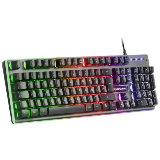 Tastatur Mars Gaming MK220FR Hybrid Membran mit FRGB Rainbow und Halo Beleuchtung