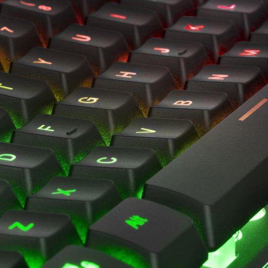 Tastatur Mars Gaming MK220FR Hybrid Membran mit FRGB Rainbow und Halo Beleuchtung