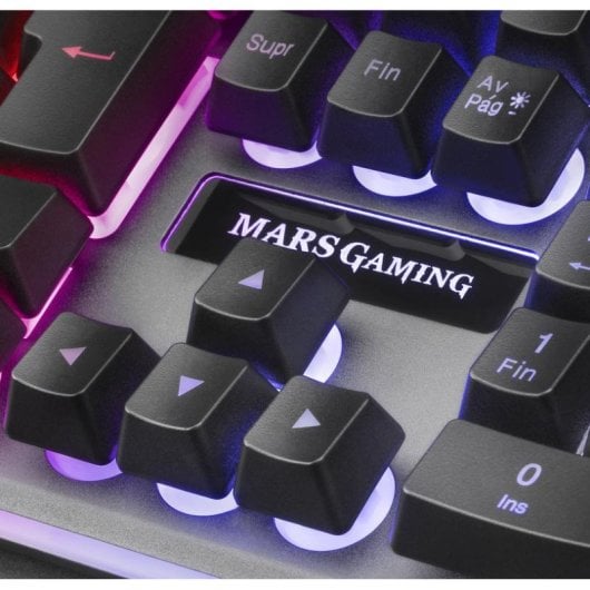 Tastatur Mars Gaming MK220FR Hybrid Membran mit FRGB Rainbow und Halo Beleuchtung