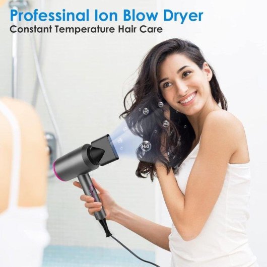 Sèche-cheveux Ionique Professionnel Dam Electronics 2000W 2 Températures 3 Vitesses avec Diffuseur