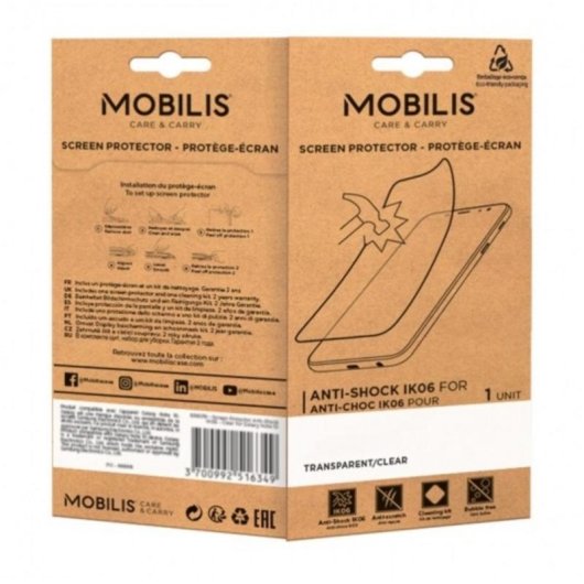 Protector de pantalla Mobilis para iPhone 15 Pro, vidrio templado transparente 5H