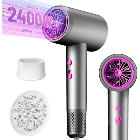 Sèche-cheveux Ionique Dam Electronics 2400W 3 Températures 3 Vitesses Gris avec Accessoires