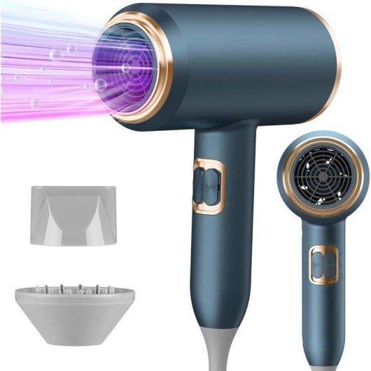 Sèche-cheveux Ionique Professionnel Dam Electronics 2400W 3 Températures 2 Vitesses Bleu