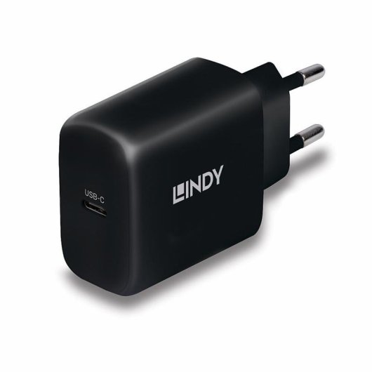 Ladegerät USB-C 65W Lindy Power Delivery 3.0 GaN Schwarz