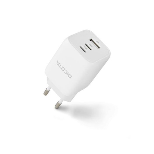 Cargador DICOTA D32054 65W 3 Puertos USB-C GaN Power Delivery 3.0 Blanco