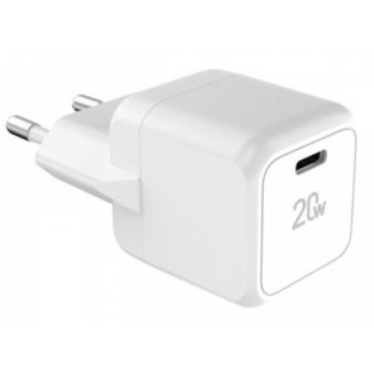Cargador Tucano GaN 20W USB-C Blanco Carga Rápida