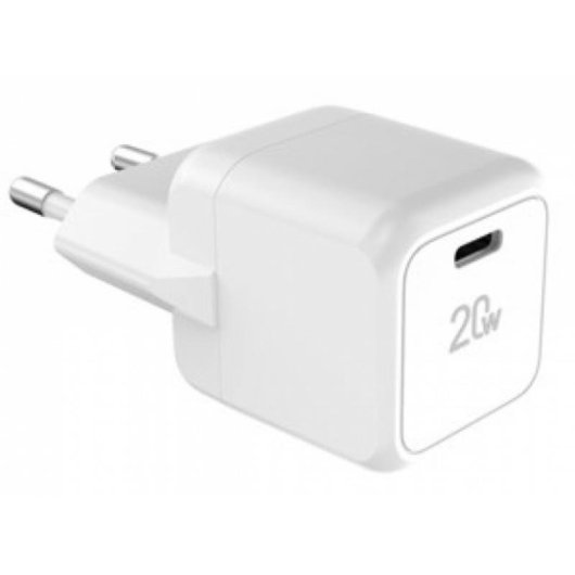Cargador Tucano GaN 20W USB-C Blanco Carga Rápida