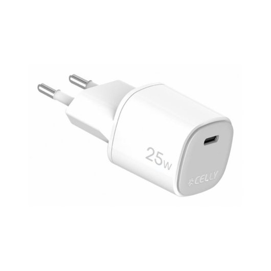 Wandladegerät Celly UPTC 25W USB-C GaN Weiß