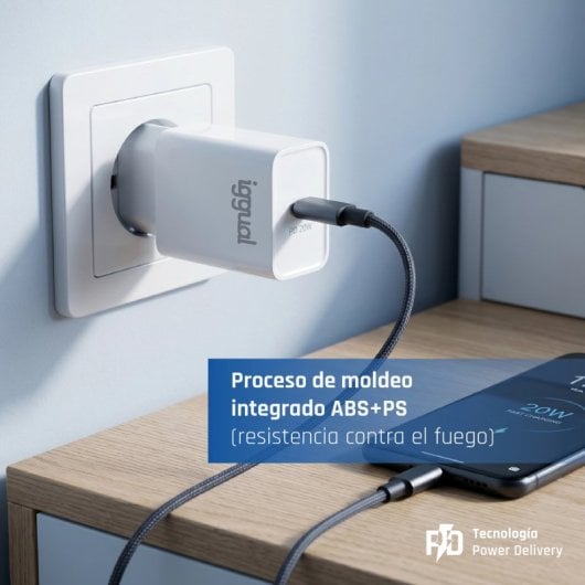 Ladegerät USB PD Typ C 20W IGGUAL Innen Weiß
