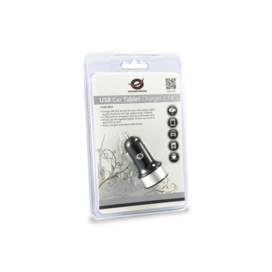 Dual-USB-Autolader Conceptronic CUSBCAR2A 2.1A Silber