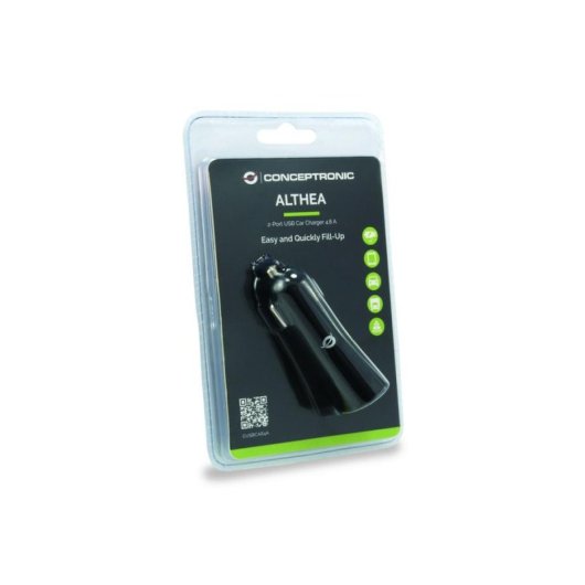 Carregador de Carro USB Conceptronic 2 Portos 4,2 A Preto