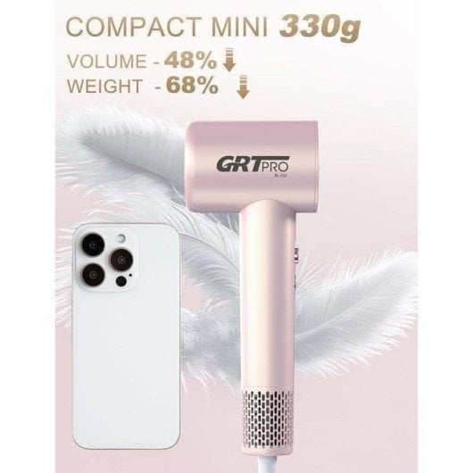 Secador de Pelo Iónico Dam Electronics Mini Air 2200W 2 Velocidades Rosa