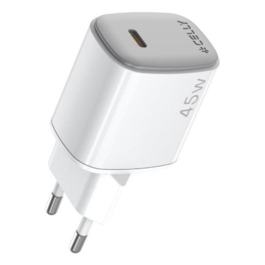 Caricatore USB-C 45W Celly UPTC1USBC45WWH Interno Bianco