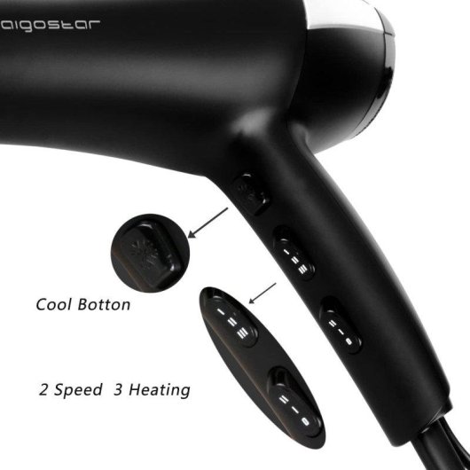 Sèche-cheveux Professionnel Ionique Dam Electronics 2400W 3 Températures 2 Vitesses Accessoires