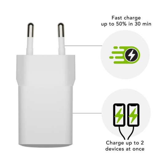 Cargador dbramante1928 CH18EUWH7098 Universal 30W USB-C y USB-A Blanco