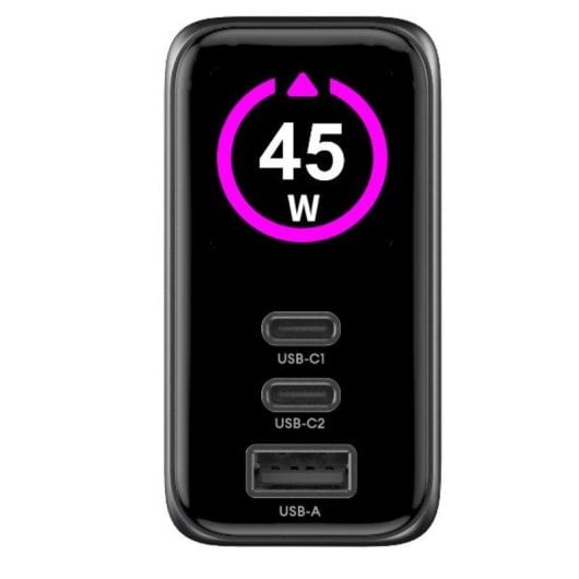Ladegerät Celly TCSCREEN2C1A45W 45W 2 USB-C Ports GaN Schwarz