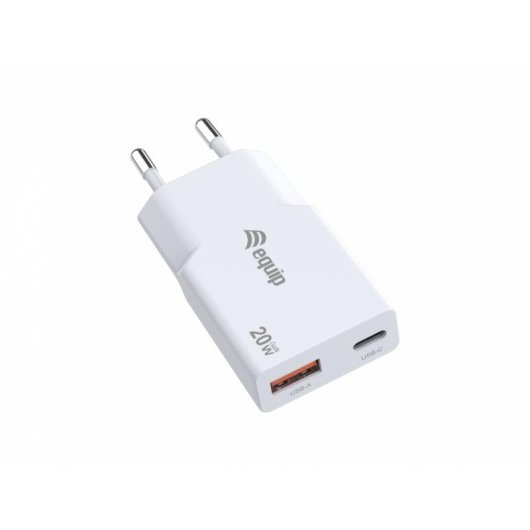 Cargador Móvil Universal EQUIP 245522 20W USB-C y USB-A Carga Rápida Power Delivery 3.0