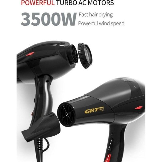 Secador de Pelo Profesional Iónico Dam Electronics 3500W 3 Temperaturas 2 Velocidades con Difusor Azul