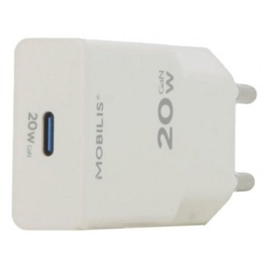 Cargador Mobilis 020025 Universal USB-C 20W GaN Blanco
