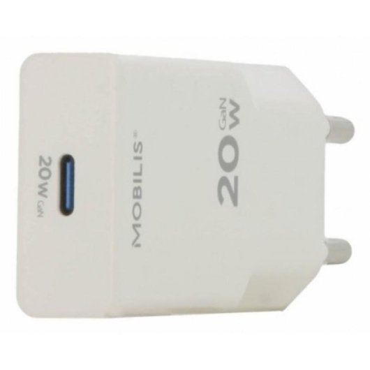 Cargador Mobilis 020025 Universal USB-C 20W GaN Blanco