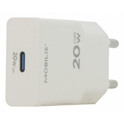 Cargador Mobilis 020025 Universal USB-C 20W GaN Blanco