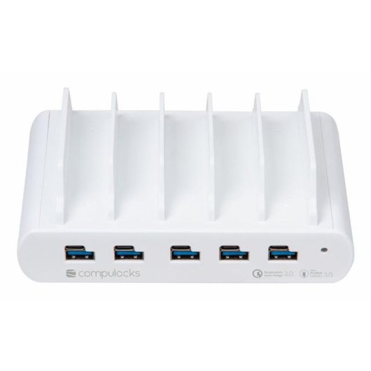 Cargador de 5 Puertos USB Compulocks Estación de Carga Interior Blanco