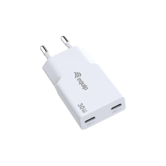 Cargador Móvil EQUIP 245524 Universal 2 Puertos USB-C 30W Power Delivery 3.0