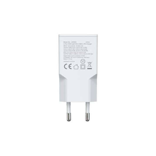 Cargador Móvil EQUIP 245524 Universal 2 Puertos USB-C 30W Power Delivery 3.0