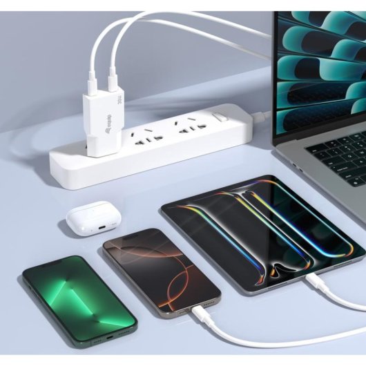 Cargador Móvil EQUIP 245524 Universal 2 Puertos USB-C 30W Power Delivery 3.0