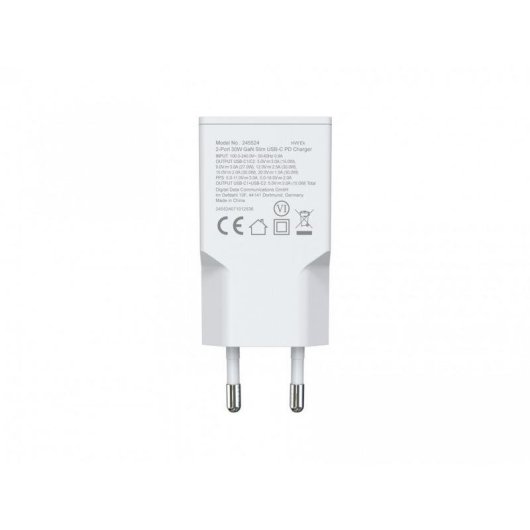 Cargador Móvil EQUIP 245524 Universal 2 Puertos USB-C 30W Power Delivery 3.0