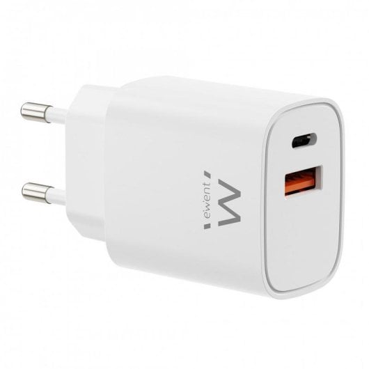 Chargeur Ewent EW1326 30W USB-C PD et USB-A QC 3.0 GaN Fast
