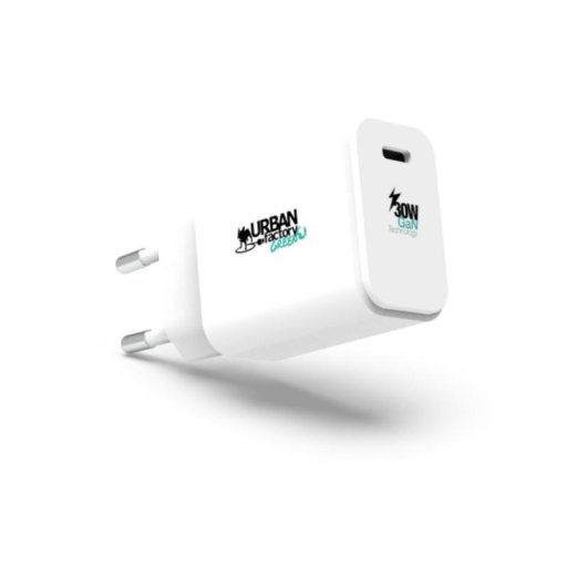 Cargador Urban Factory WCD95UF-ECO 30W USB-C Power Delivery Blanco