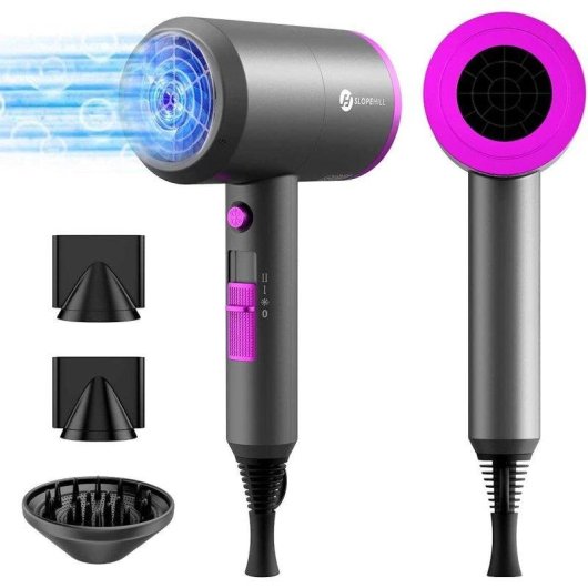 Sèche-cheveux Ionique Professionnel Dam Electronics 1800W 2 Températures 3 Vitesses Gris