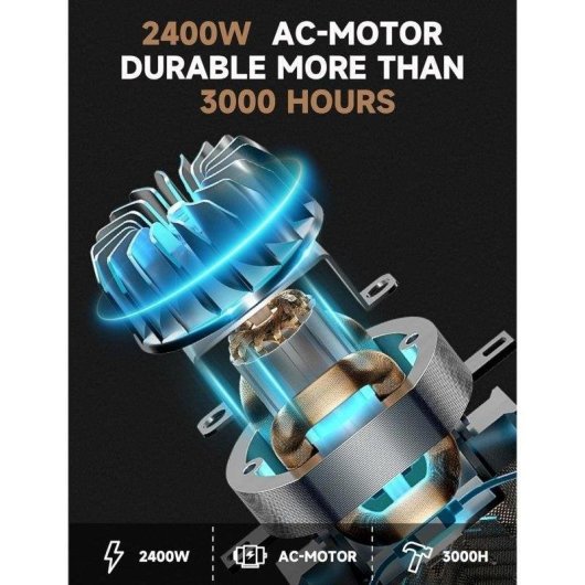 Sèche-cheveux Professionnel Ionique Dam Electronics 2400W 3 Températures 2 Vitesses Diffuseur 2 Buses Noir