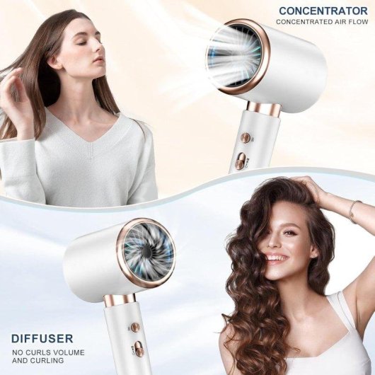 Sèche-cheveux Professionnel avec Diffuseur Dam Electronics 2400W 3 Températures 2 Vitesses Blanc