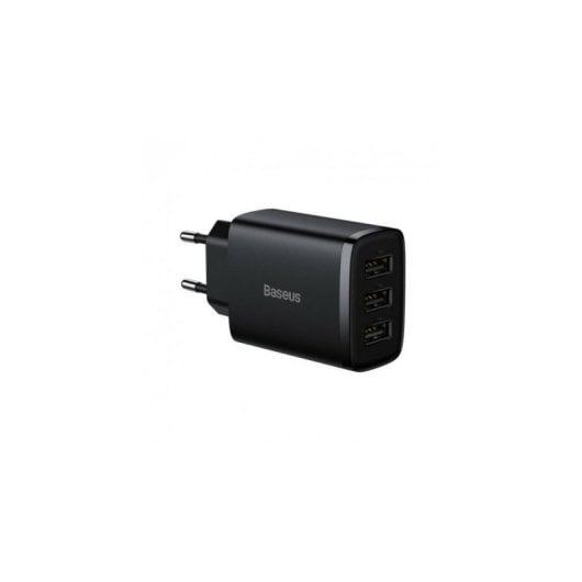 Cargador Baseus CCXJ020101 Interior 3 Puertos USB 2.0 17W Negro